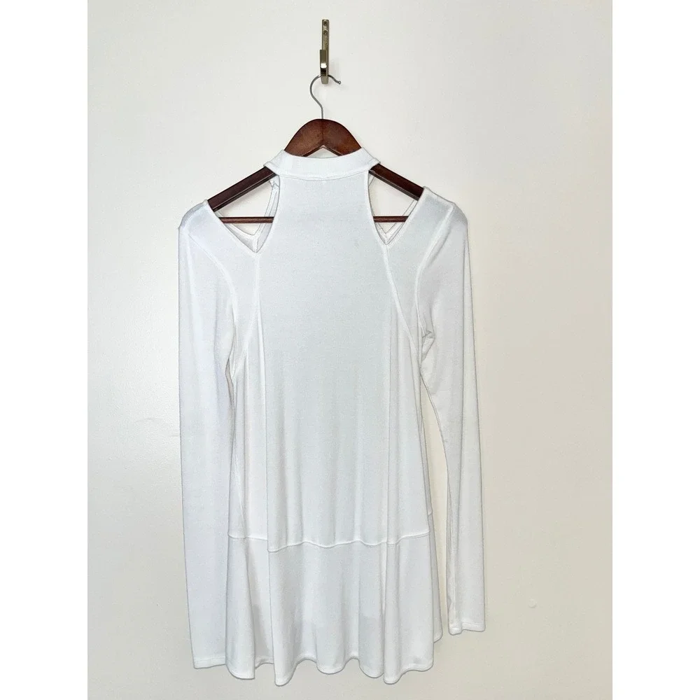 FREE PEOPLE Downtown Girl Cutout‎ Tunic Ivory Long Sleeve | Small